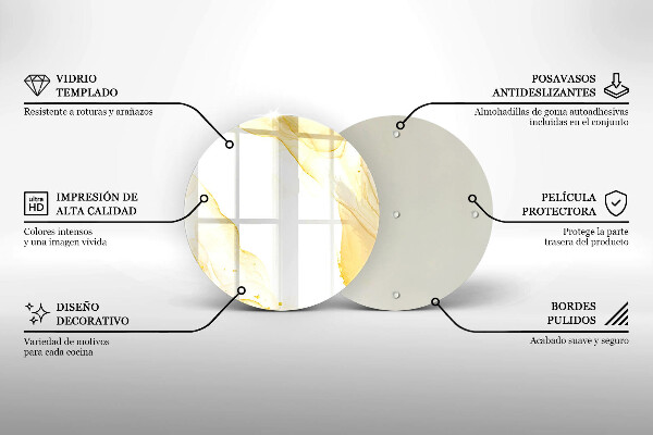 Tábua de corte Abstração dourada