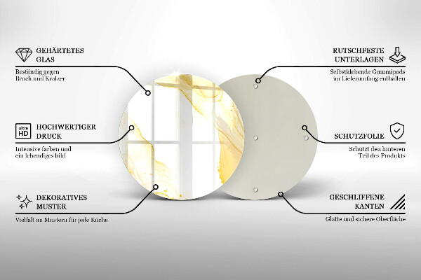 Tábua de corte Abstração dourada