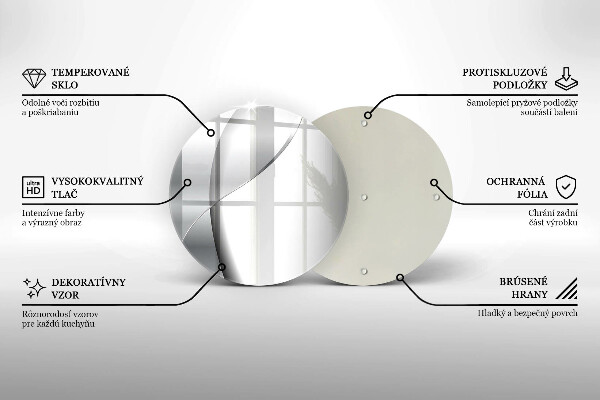 Tábua de corte de vidro Abstração de metal prateado