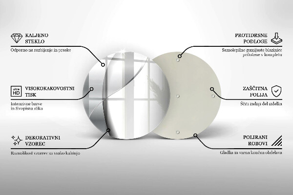 Tábua de corte de vidro Abstração de metal prateado