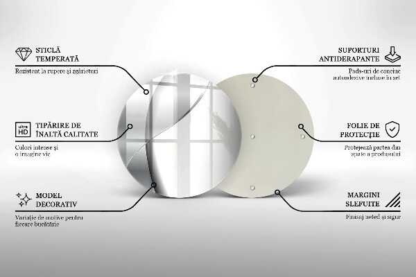 Tábua de corte de vidro Abstração de metal prateado