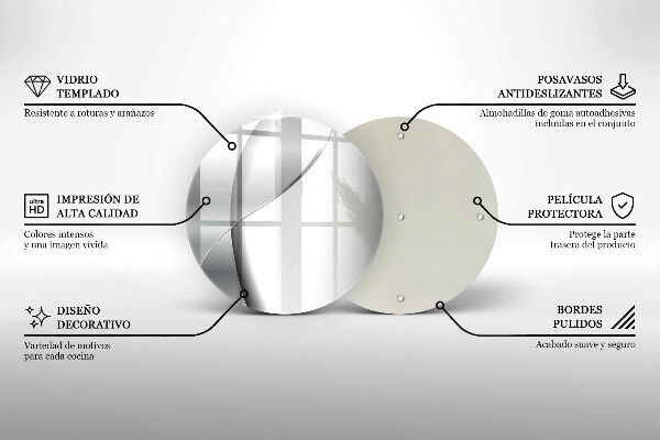 Tábua de corte de vidro Abstração de metal prateado