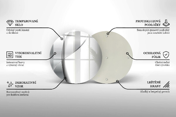 Tábua de corte de vidro Abstração de metal prateado