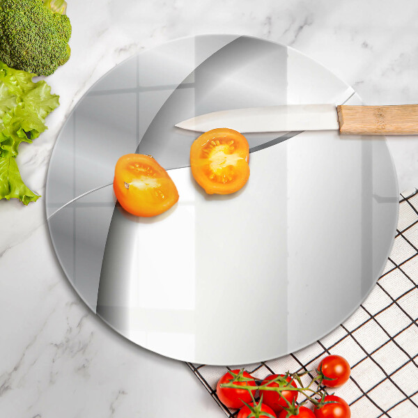 Tábua de corte de vidro Abstração de metal prateado