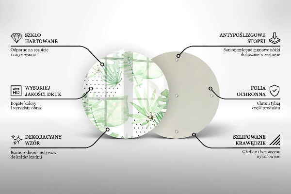 Tábua de cortar alimentos Folhas de aquarela