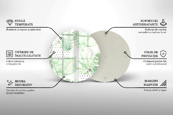 Tábua de cortar alimentos Folhas de aquarela