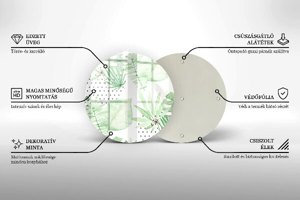 Tábua de cortar alimentos Folhas de aquarela