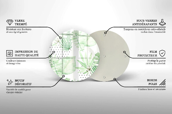 Tábua de cortar alimentos Folhas de aquarela