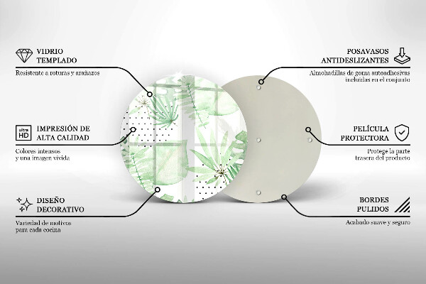 Tábua de cortar alimentos Folhas de aquarela