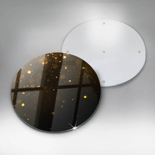 Tábua de corte de vidro Glitter dourado