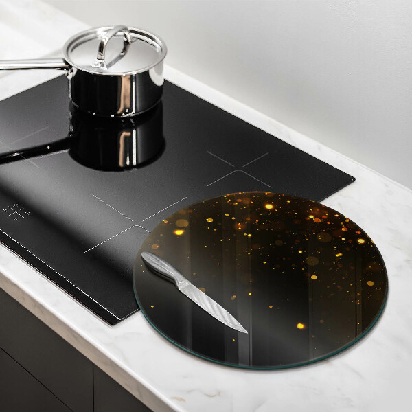 Tábua de corte de vidro Glitter dourado