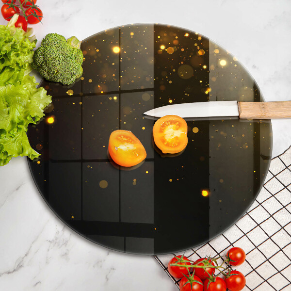 Tábua de corte de vidro Glitter dourado