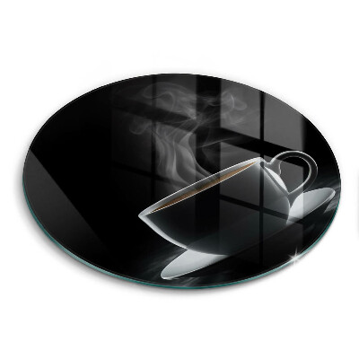 Tábua para cozinha Uma xícara de café quente