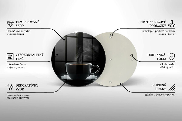 Tábua para cozinha Uma xícara de café quente