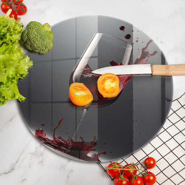 Tábua corte Vinho tinto em taça