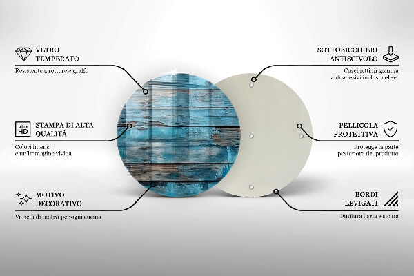 Tábua de vidro Tábuas azuis antigas