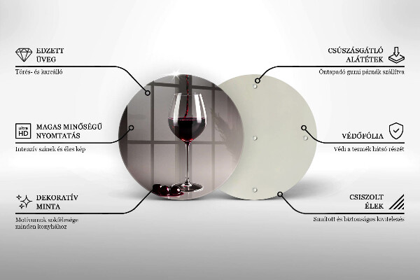 Tábua de cortar alimentos Um copo e uvas