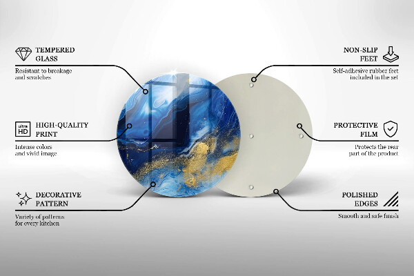 Tábua cozinha Mármore azul e dourado