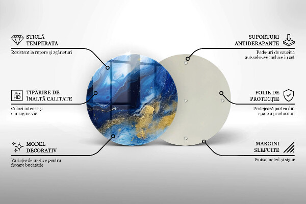 Tábua cozinha Mármore azul e dourado