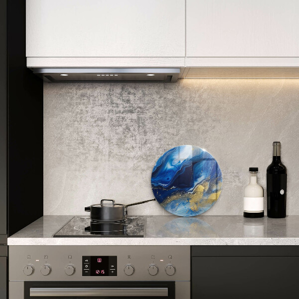 Tábua cozinha Mármore azul e dourado