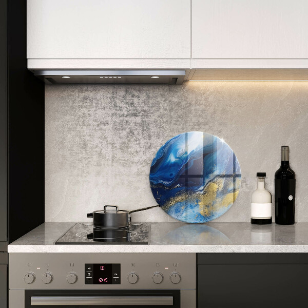 Tábua cozinha Mármore azul e dourado