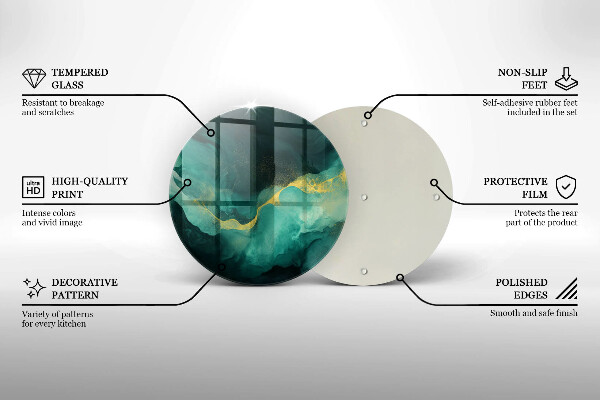 Tábua de corte de vidro Verde garrafa