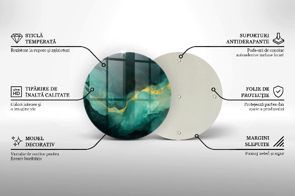 Tábua de corte de vidro Verde garrafa