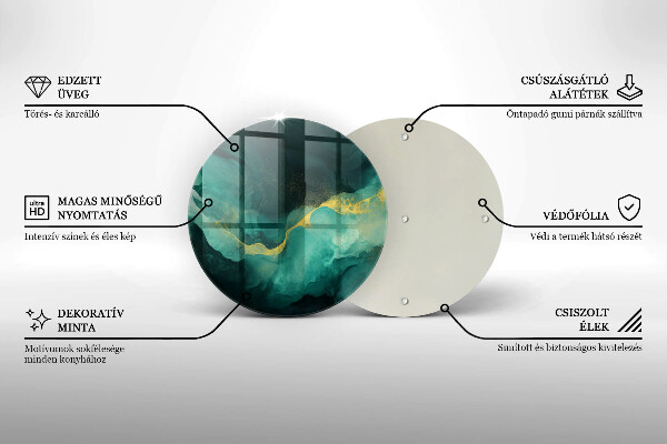 Tábua de corte de vidro Verde garrafa