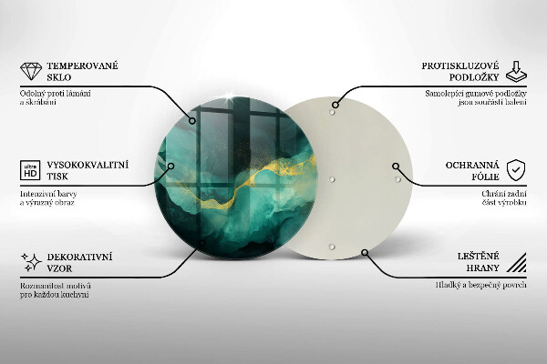 Tábua de corte de vidro Verde garrafa