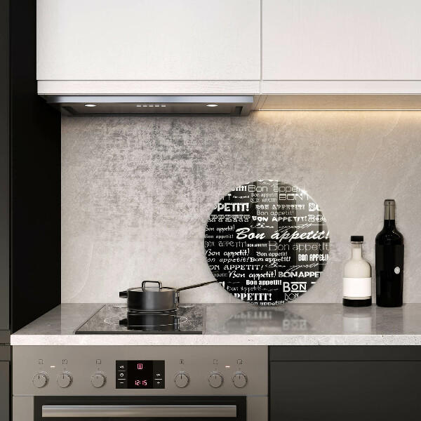 Tábua de vidro Legendas de cozinha Bom apetite