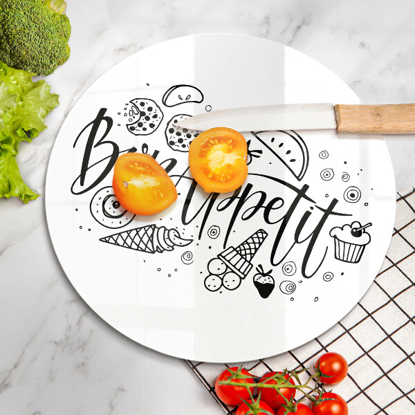 Tábua de cortar A inscrição Bon Appetit