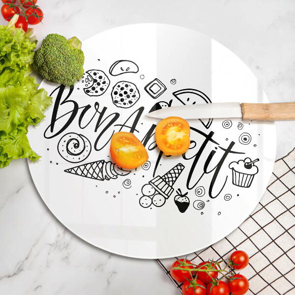 Tábua de cortar A inscrição Bon Appetit