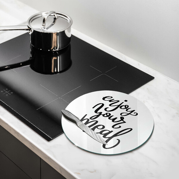 Tábua para corte A inscrição Aproveite sua refeição