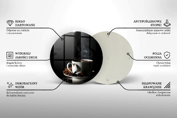 Tábua de cortar alimentos Uma xícara de café quente