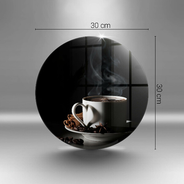 Tábua de cortar alimentos Uma xícara de café quente