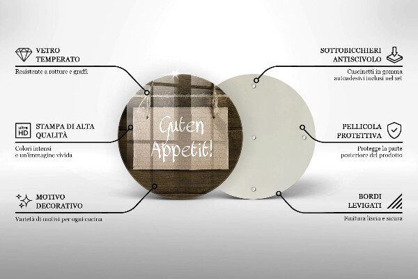 Tábua de cortar Placa Guten Apetit nos painéis