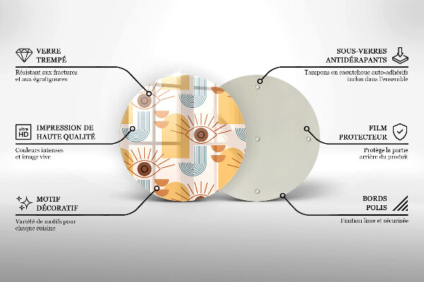 Tábua corte Olhos com padrão boho