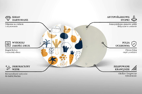 Tábua de vidro Ilustração de alimentos