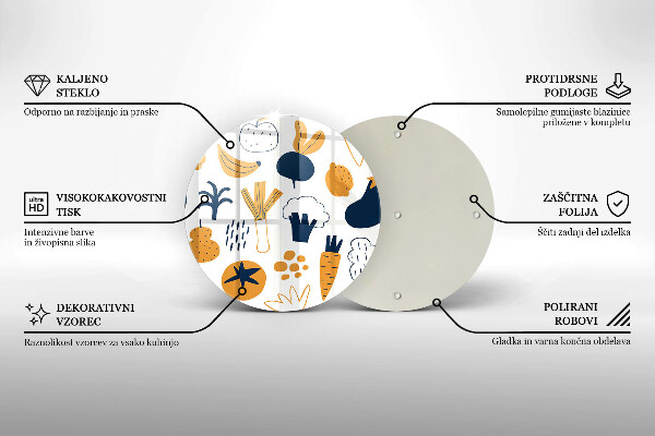 Tábua de vidro Ilustração de alimentos