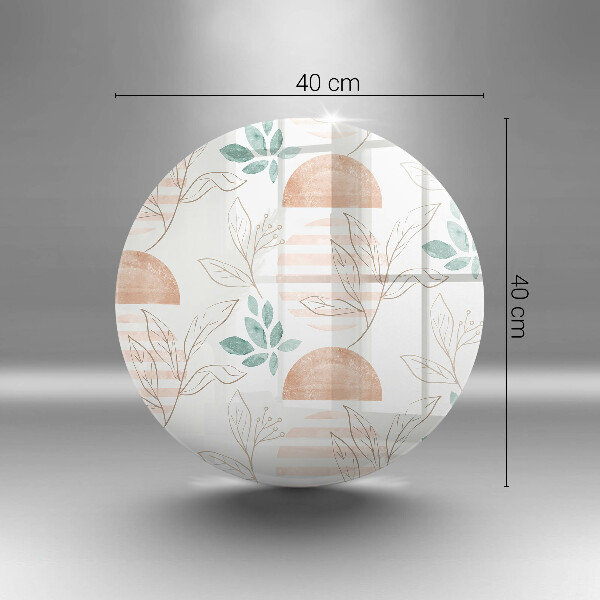 Tábua de corte de vidro Padrão de folha Boho