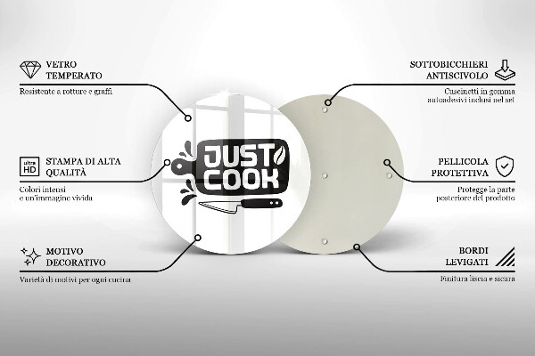 Tábua de cortar Placa de cozinha "Just Cook"
