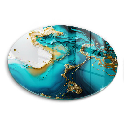 Tábua de cortar de vidro Abstração turquesa