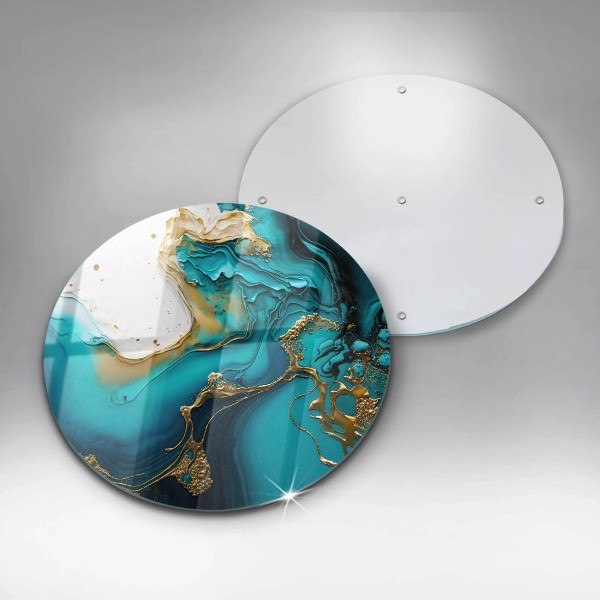 Tábua de cortar de vidro Abstração turquesa