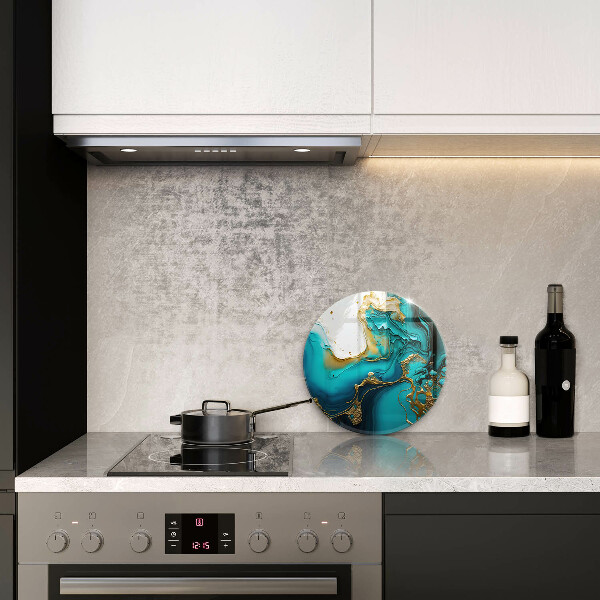 Tábua de cortar de vidro Abstração turquesa