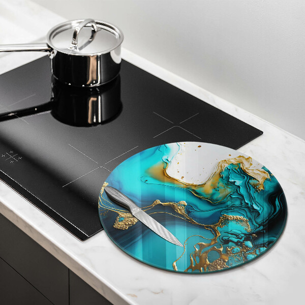 Tábua de cortar de vidro Abstração turquesa