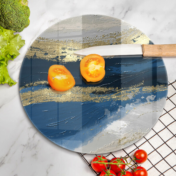 Tábua de vidro Textura com ouro