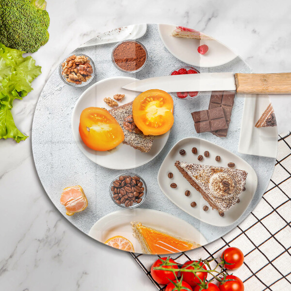 Tábua de cortar de vidro Bolos doces