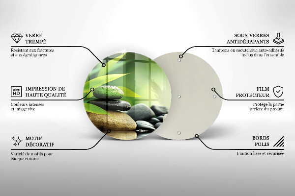 Tábua cozinha Pedras de bambu zen