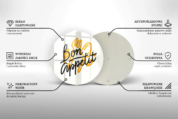 Tábua para cozinha A inscrição Bon Appetit