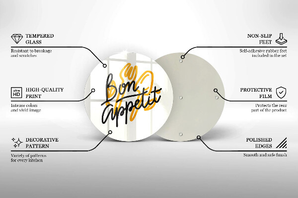 Tábua para cozinha A inscrição Bon Appetit
